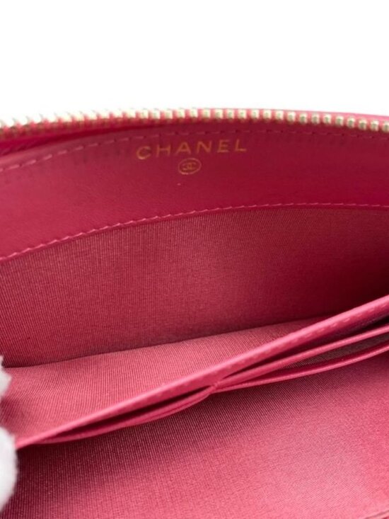 Chanel Long Wallet Zip Round Ap1590 Quilted Lambskin Coco Mark - Picture 14 of 15